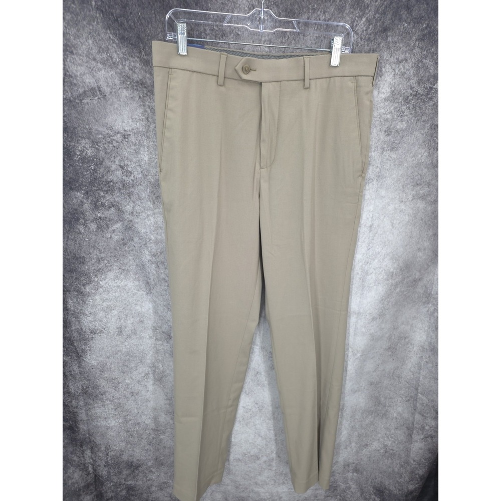 Croft And Barrow Dress Pants Mens 34 X 32 Beige Classic Fit No Iron New Business